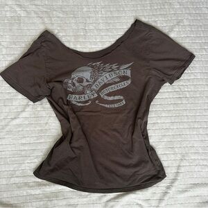 Harley-Davidson Brown Fitted Short Sleeve T-Shirt